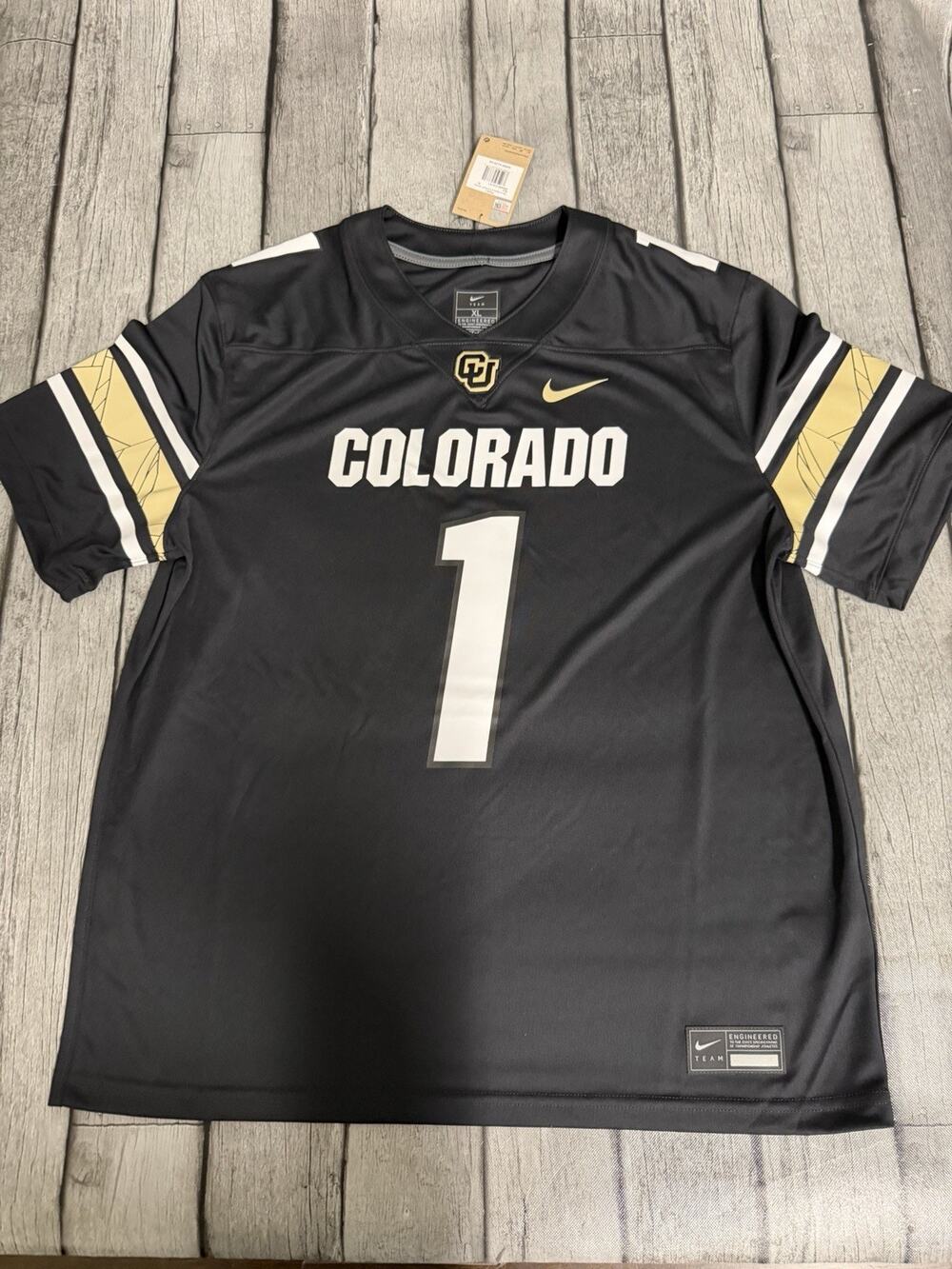 NWT Mens Nike Colorado Buffaloes #1 Throwback Untouchable Jersey XL Black
